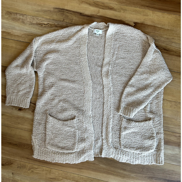 aerie Sweaters - Aerie Womens Open Weave Beige Knit Oversized Cardigan